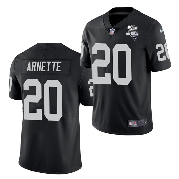 Men's Las Vegas Raiders #20 Damon Arnette Black NFL 2020 Inaugural Season Vapor Limited Stitched Jersey